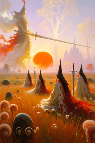 Skswoman. Dcdrkfntsy. A Wide, Panoramic Digital Painting In... — Stable Diffusion AI Prompt: SKS_woman. dcd@rkf@ntsy. A wide, panoramic digital painting in a highly stylized...