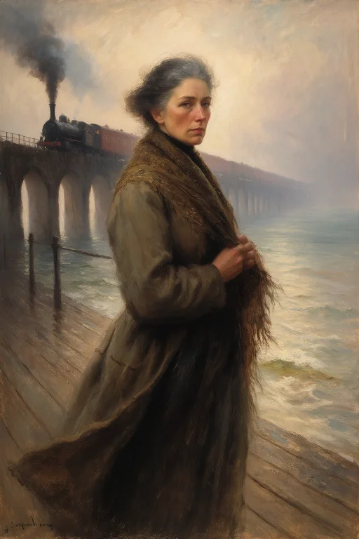 In The Style Of J.m.w. Turner, Full-body Atmospheric Seascap...