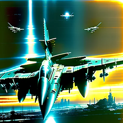 Um Esquadro De F15-23t-250 Sobrevoa Uma Cidade , Global Illu...