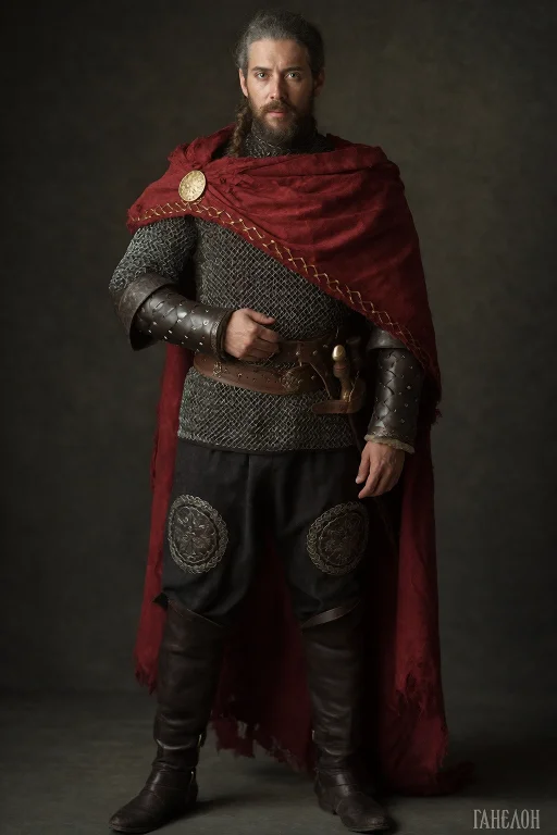 Portrait Of An Adult Male, A 45-year-old Man Frankish Trait...