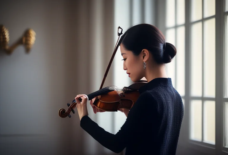 A Violinist Rehearsing By A Tall Window, Editorial Photograp...