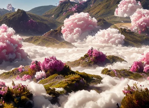 A Discodifland With Swirling Clouds And Flowers, Artstation,... — Stable Diffusion AI Prompt: a discodifland with swirling clouds and flowers, artstation, sharp focus, inspir...