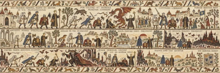In The Style Of The Bayeux Tapestry, Tell The Tale Of Friere...