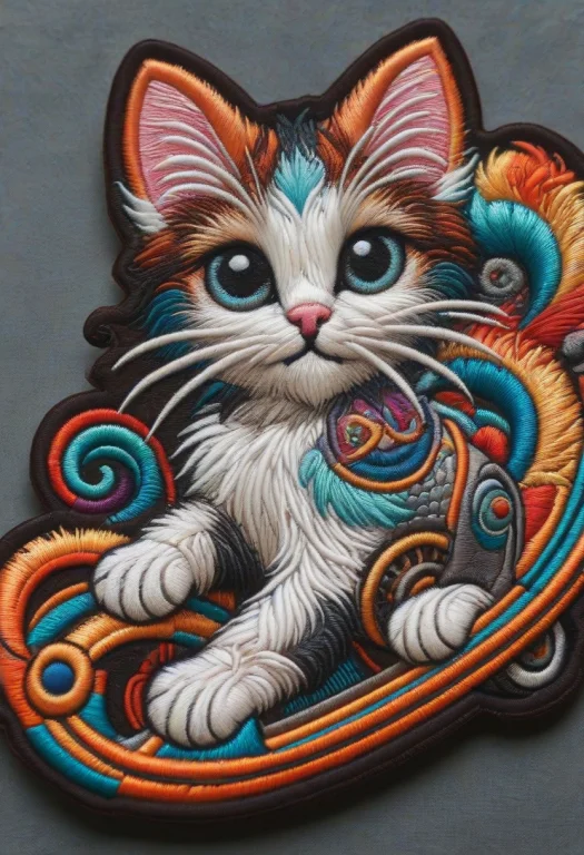 Joyful Kitten Riding Rollercoaster, Big Eyes, Thrilled, Wind...