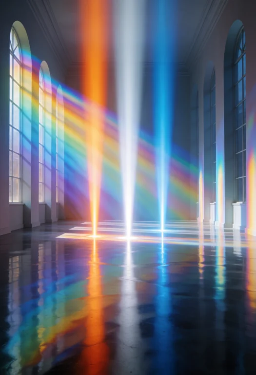 A Cinematic, Surreal Architectural Interior Featuring A High...