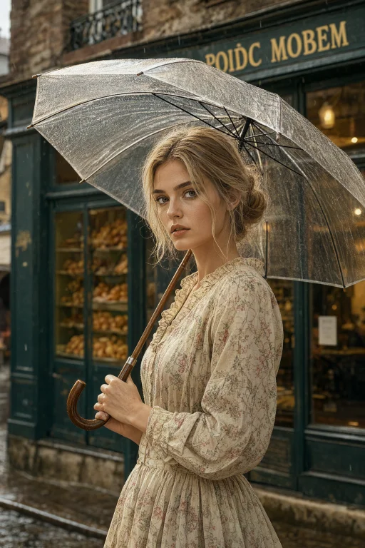 Cinematic Film Still Photo Close-up Of A Single Blonde Woman...