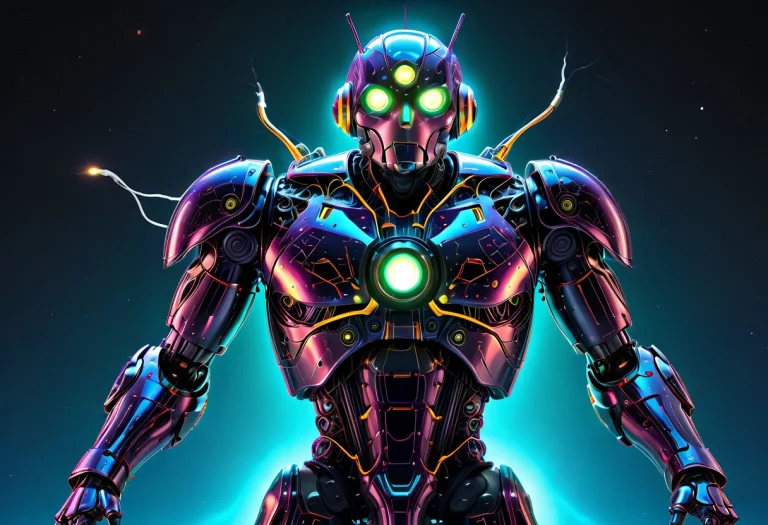 Giant Robot,glowing Lights,high Quality, Masterpiece, Wires,...