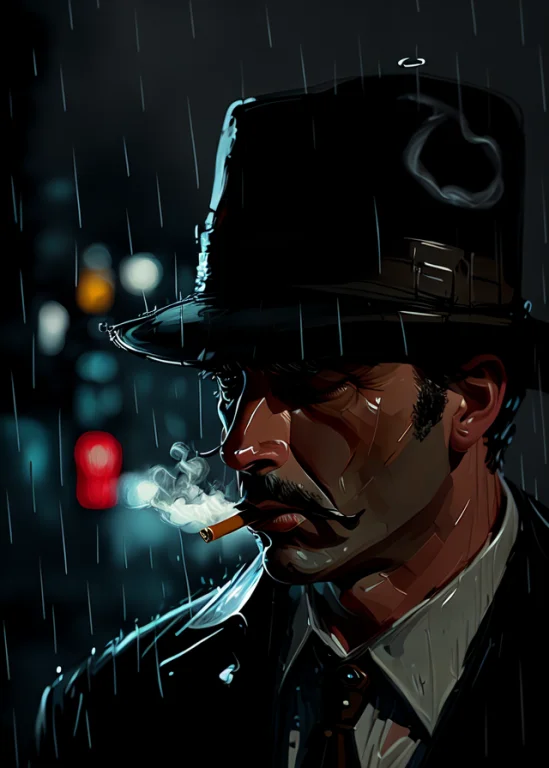 Speed Painting Portrait Of A Detective Smoking A Cigarette I...