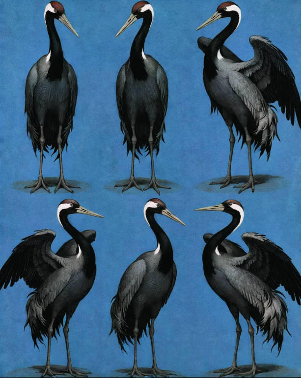 Dcgr1mdrk. Six Studies Of A Single Sculptural Crane Rendered...