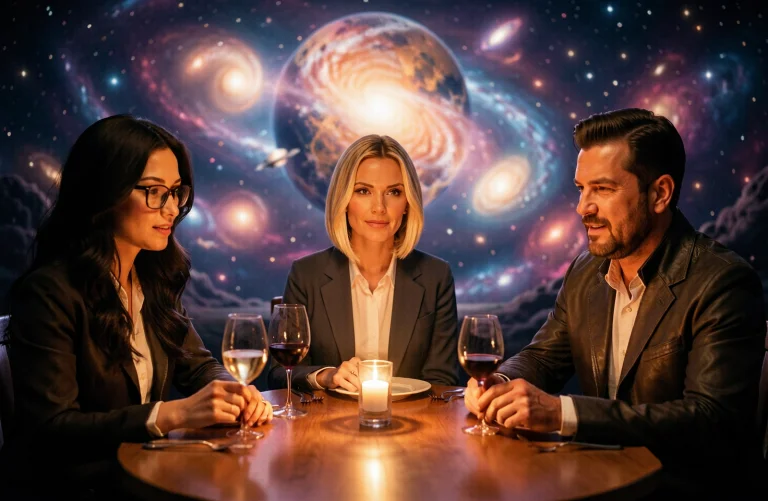 Cinematic, A Group Of Exactly Three People, Two Women And On...