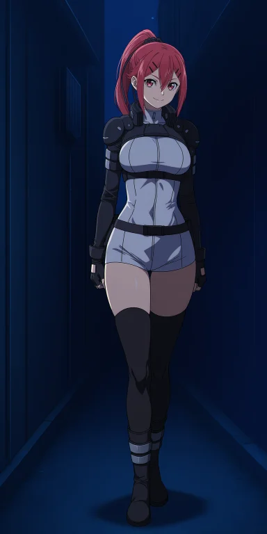 Ichika Kishimonjin-bt, Combatoutfit, 1girl, Solo, Thighhighs...
