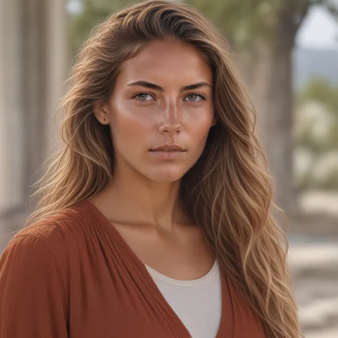 Mayaxyz, Woman, Waist-up Portrait, Slightly High Camera Angl... — SDXL AI Prompt: Maya_xyz, woman, waist-up portrait, slightly high camera angle, neutral expressi...