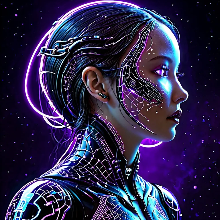 Masterpiece, Best Quality, Side Profile Of A Cyberpunk Femal...
