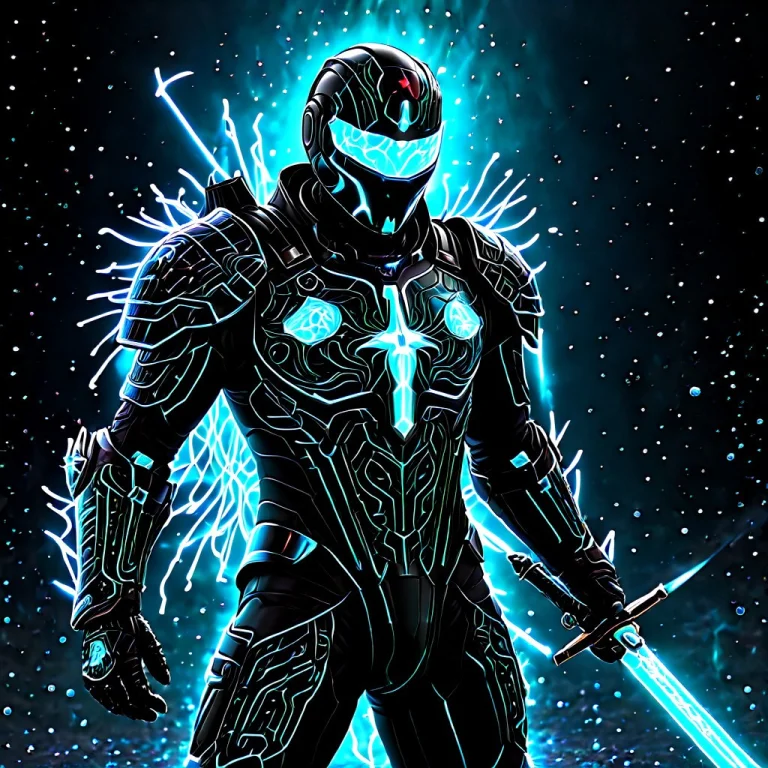 Masterpiece, Best Quality, A Futuristic Knight Wearing Dark...