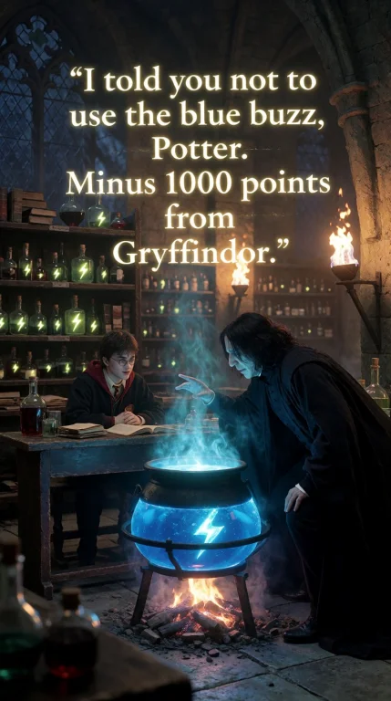 Cinematic Scene Set In A Dimly Lit Hogwarts Dungeon Classroo...