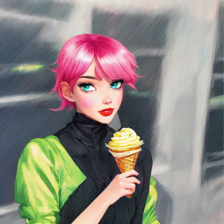 Close Up Of A Pretty Young Girl In A Sweet Shop Scg768-illus...