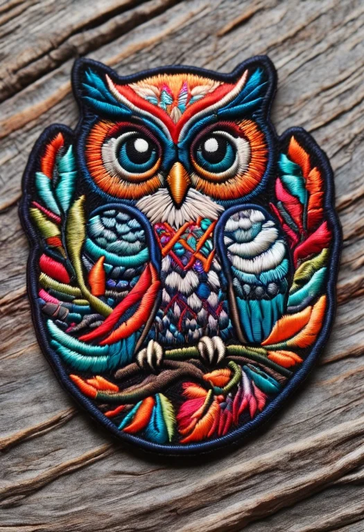 Ral-embroideredpatch, Polaroid Photograph, Owl Themed Embroi...