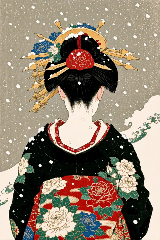 Kastusika Hokusai, Shunga , Flowing Blush Stroke Turning Int...