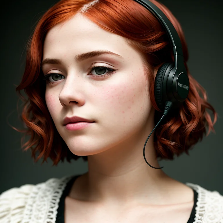 Hipster, Jane Eyre With Headphones, Natural Skin Texture, Re...