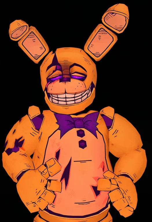 Y3ll0wr4bb1t, Male, Rabbit, Animatronic, Purple Bow Tie, Out...