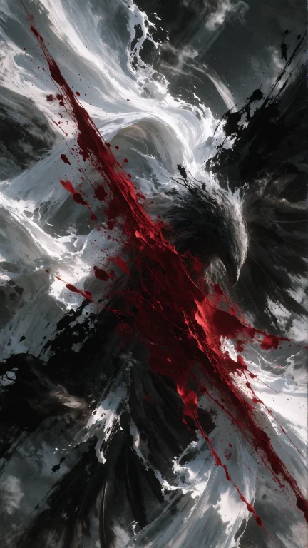 916 Vertical Abstract Expressionist Masterpiece, Chinese Wil...