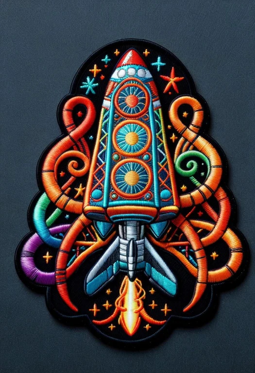 Ral-embroideredpatch Dna Rocket Ship, Stitch Rocket, Dna Mad...