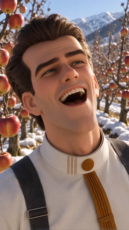 Rygnn Man, Chest-up, Low Angle, Head Tilted Back, Mouth Open...