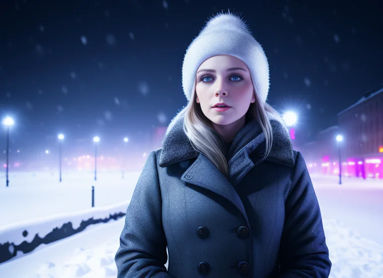 A Portrait Of A Russian Woman, Winter Clothes Wearing, At Th...