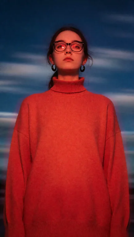 A Full-body Shot Of A Young Woman Standing Upright With Her...
