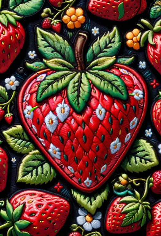 Strawberry Patch, Cool Embroidered Patch, Strawberry Symbol,...