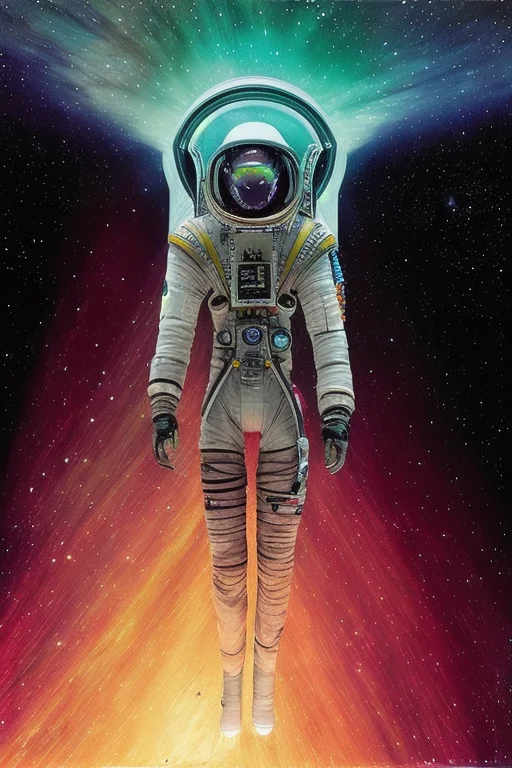 Portrait Of A Sci-fi Borg Astronaut1.2 Floating In Outer Spa...