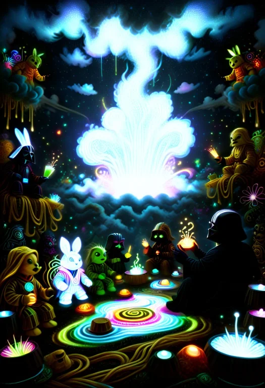 Neon Fine Art, Psychedelic Neon Black Light Poster Art, Famo...