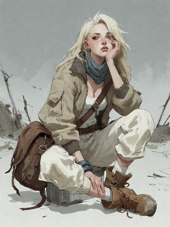 Bradhamel Art Style.a Young Caucasian Woman With Long, Tousl...