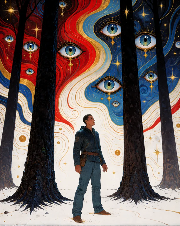 Moebius A Figure Dressed In Simple Dark Clothing Stands Amon...