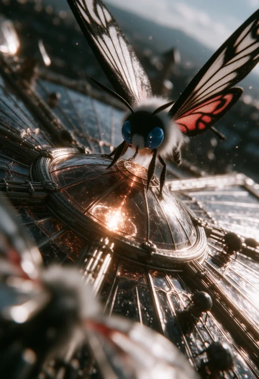 A Colossal Sunwheel Rises Above A Terraced Pollen Court, Its...