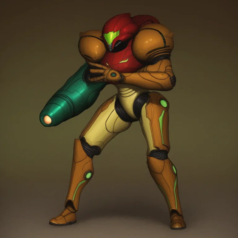 Arielp, Primevaria, Powersuit, Greenarmcannon, Helmet, 1hand...