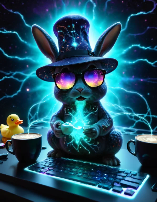 A Hyperactive Rabbit With A Fancy Hat And Sunglasses Hopped...
