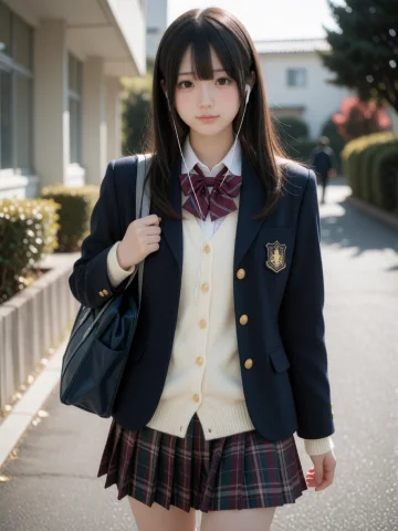 Cinematic, Ultra-realistic Photo, A Cute Japanese High Schoo... — Stable Diffusion AI Prompt: Cinematic, ultra-realistic photo, A cute Japanese high school girl with long str...