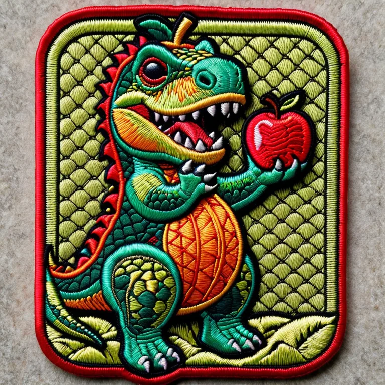 Ral-embroideredpatch, Artembroidery, A Funny Cute Green T-re...