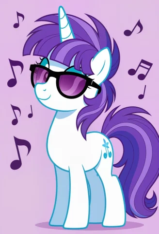 Dj Pon-3 Solo, One Dj Pon-3, White Unicorn Pony, Spiky Blue... — Stable Diffusion AI Prompt: DJ Pon-3: solo, one DJ Pon-3, white unicorn pony, spiky blue and cyan mane and t...
