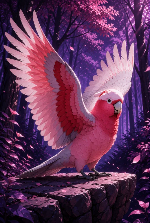 A Majestic Pink Galah Cockatoo Standing On A Rugged, Texture...