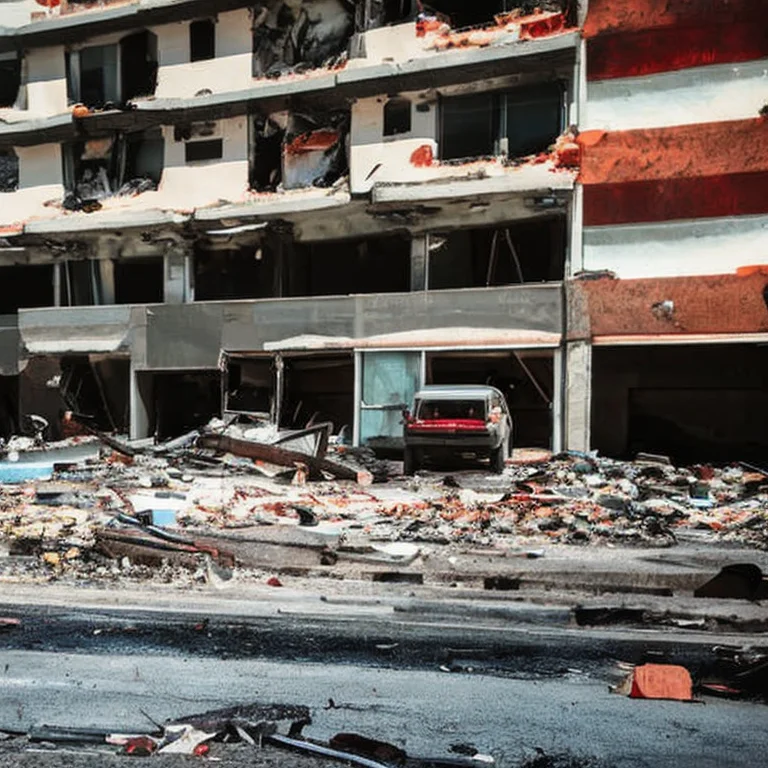 A Survivor Walking Through A Burned Out Las Vegas Exterior C...