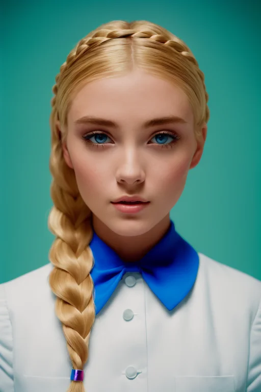 Schoolnurse Woman, Classroom, Blond Braids, By Peter Sekaer,...