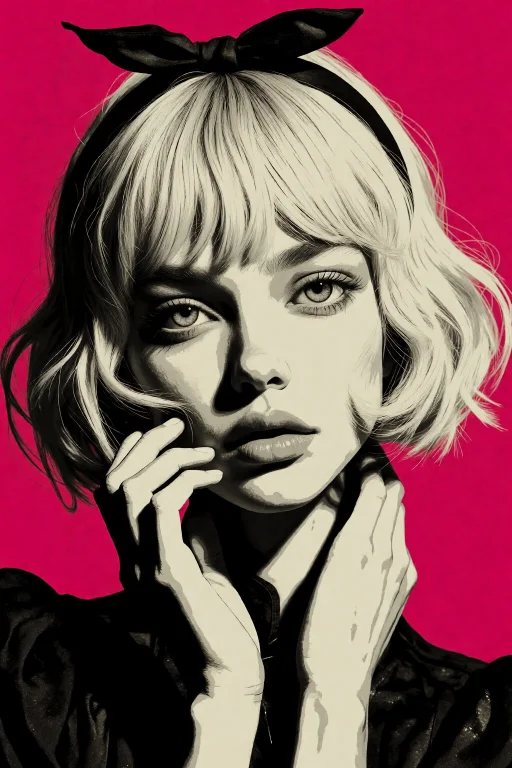Highleveldescriptionhigh-contrast Noir Pop-art Illustration...