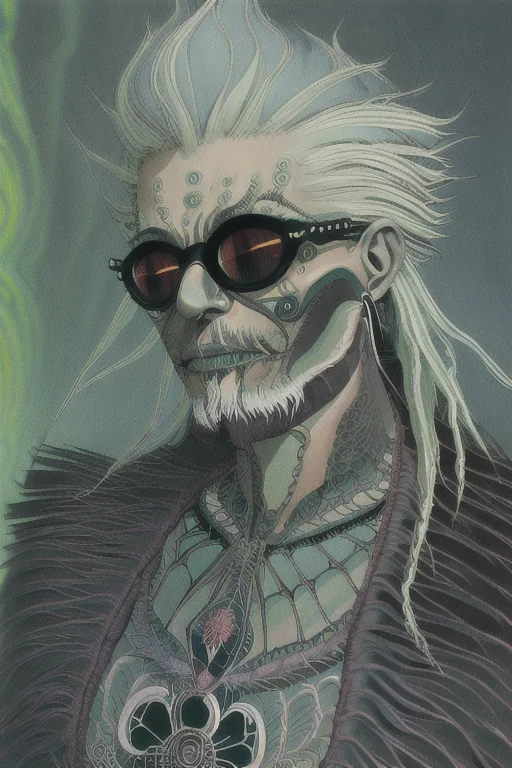 Portrait Of A Male Lich, Old, Evil, Long Flowing Hair, Glass...
