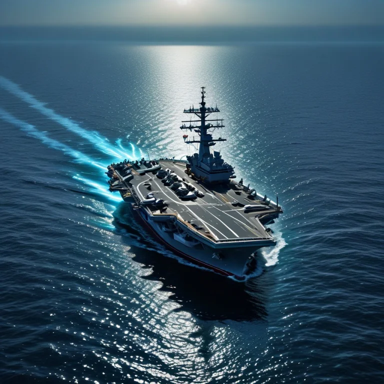 Aircraft Carrier, In A Ocean