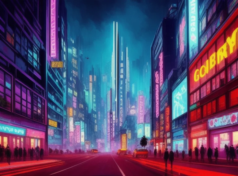 Cool Cyber Punk City, Good Lighting