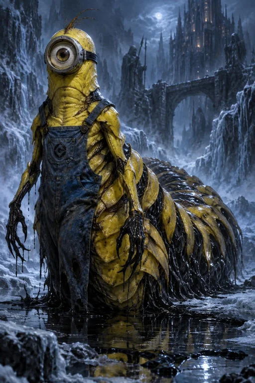 A Haunting Dark-fantasy Cyclops Caterpillar-like Creature St...
