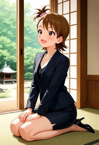 Masterpiece, 1girl, Idolmaster, Futami Ami, Black Blouse, Bl... — Stable Diffusion AI Prompt: (masterpiece), 1girl, idolmaster, futami ami, black blouse, black pencil skirt,...
