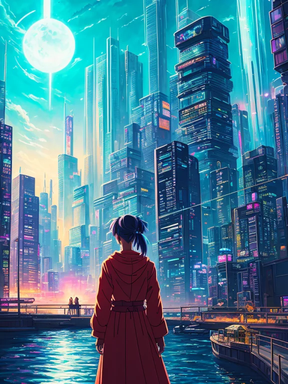 Award Winning Cyberpunk Studio Ghibli Movie Poster Styled Pa...